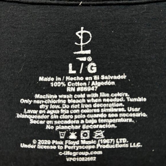 Pink Floyd Dark Side of the Moon Psychedelic Rock Bleach Dye L - Picture 4 of 4